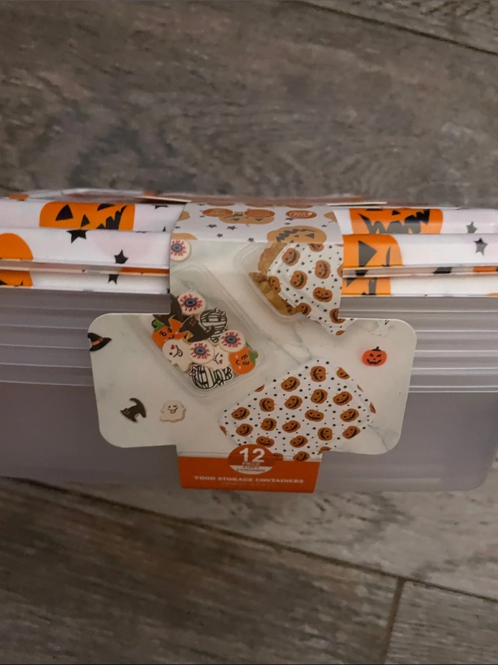 Halloween Jack-O'-Lantern Food Storage Containers - Orange & White